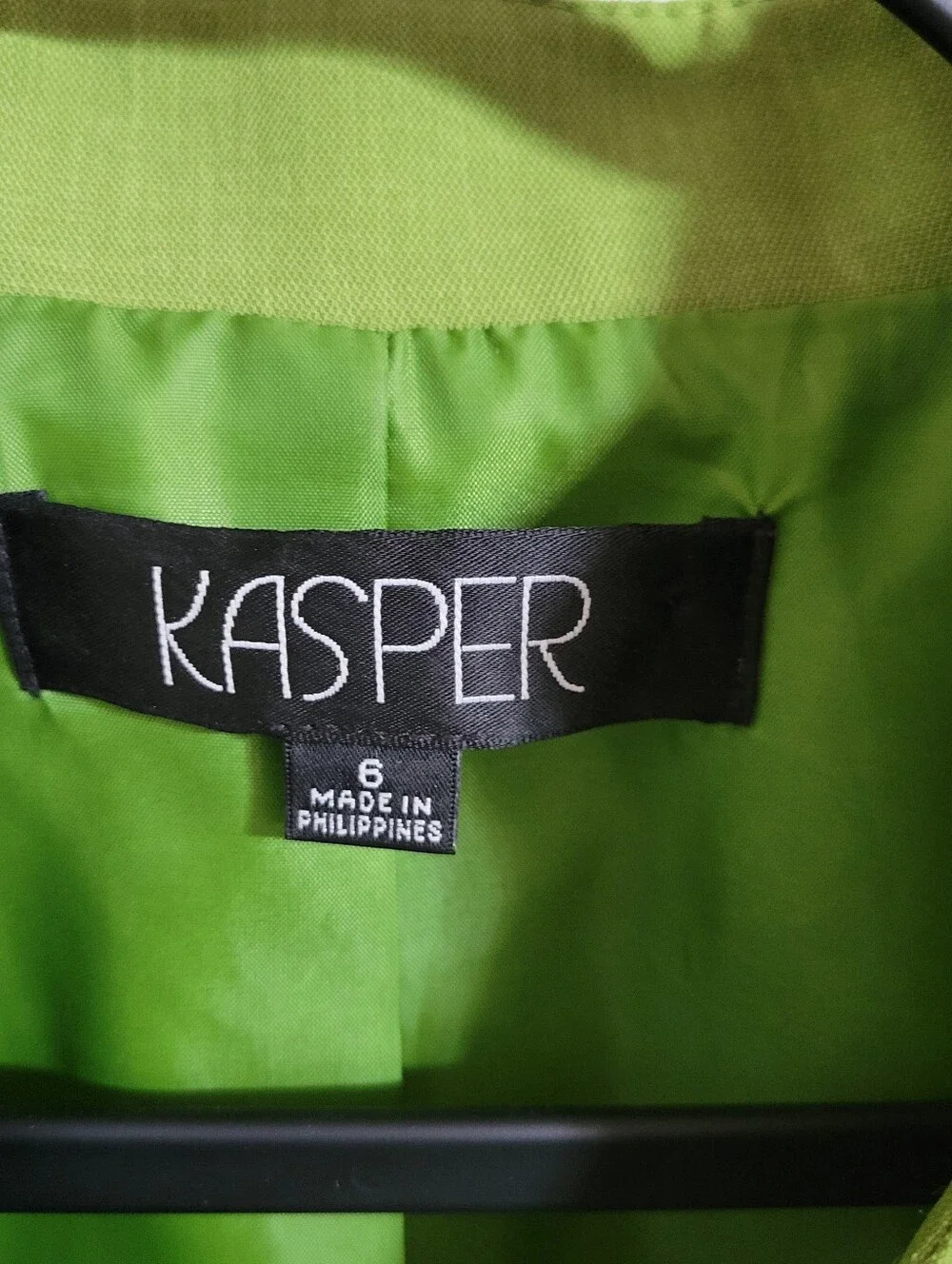 Kasper Lime Green Women's Two-Piece Skirt Suit, Size 6